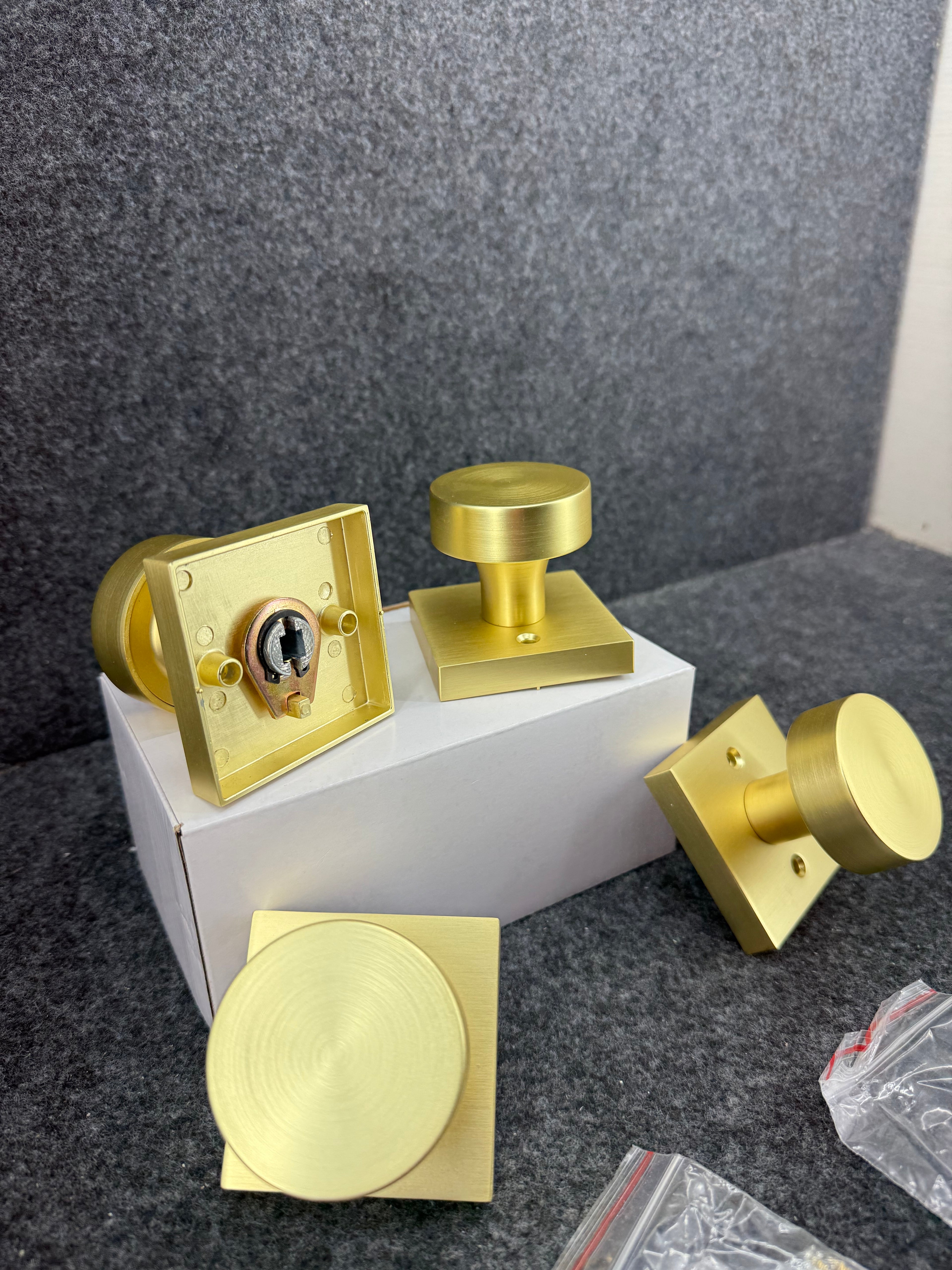 Brushed Gold Dummy Door Knobs