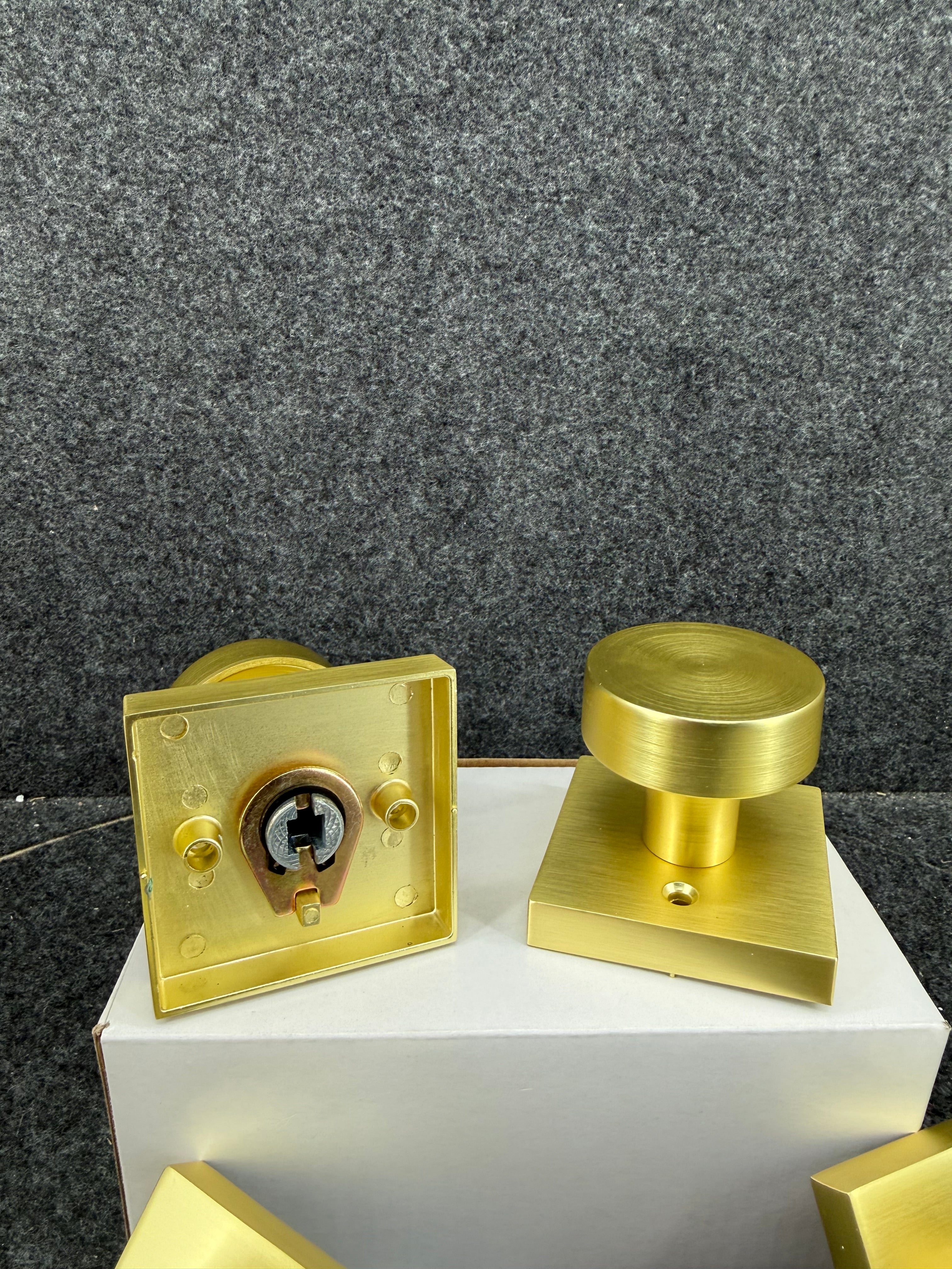 Brushed Gold Dummy Door Knobs