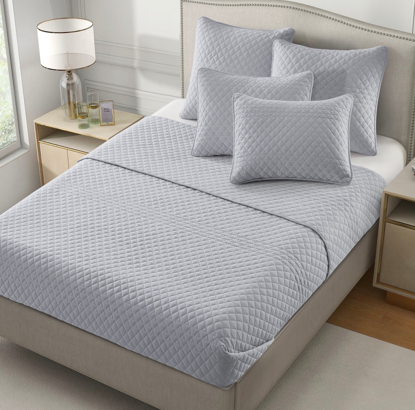 Bonlino Quilt Bedding Grey King Size